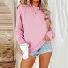 Women Autumn Winter Tops Women's Long Sleeve Sweatshirt Casual Crewneck Loose Fit Pollover Fleece Tops