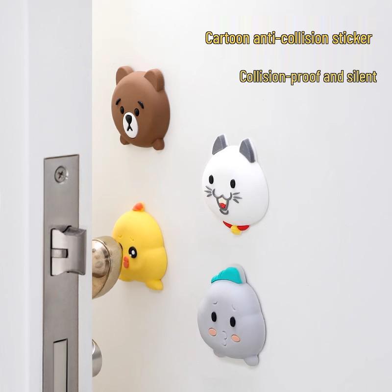 Newcomer Exclusive 3-Pack: Cute Cartoon Anti-collision Stickers for Doors and Refrigerators