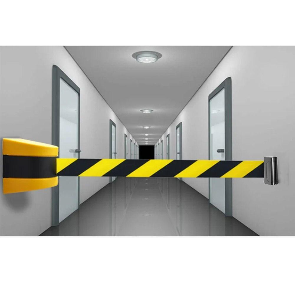 Telescopic Belt Wall Mount Caution Belt Yellow Black Striped Safety Cordon Crowd Control