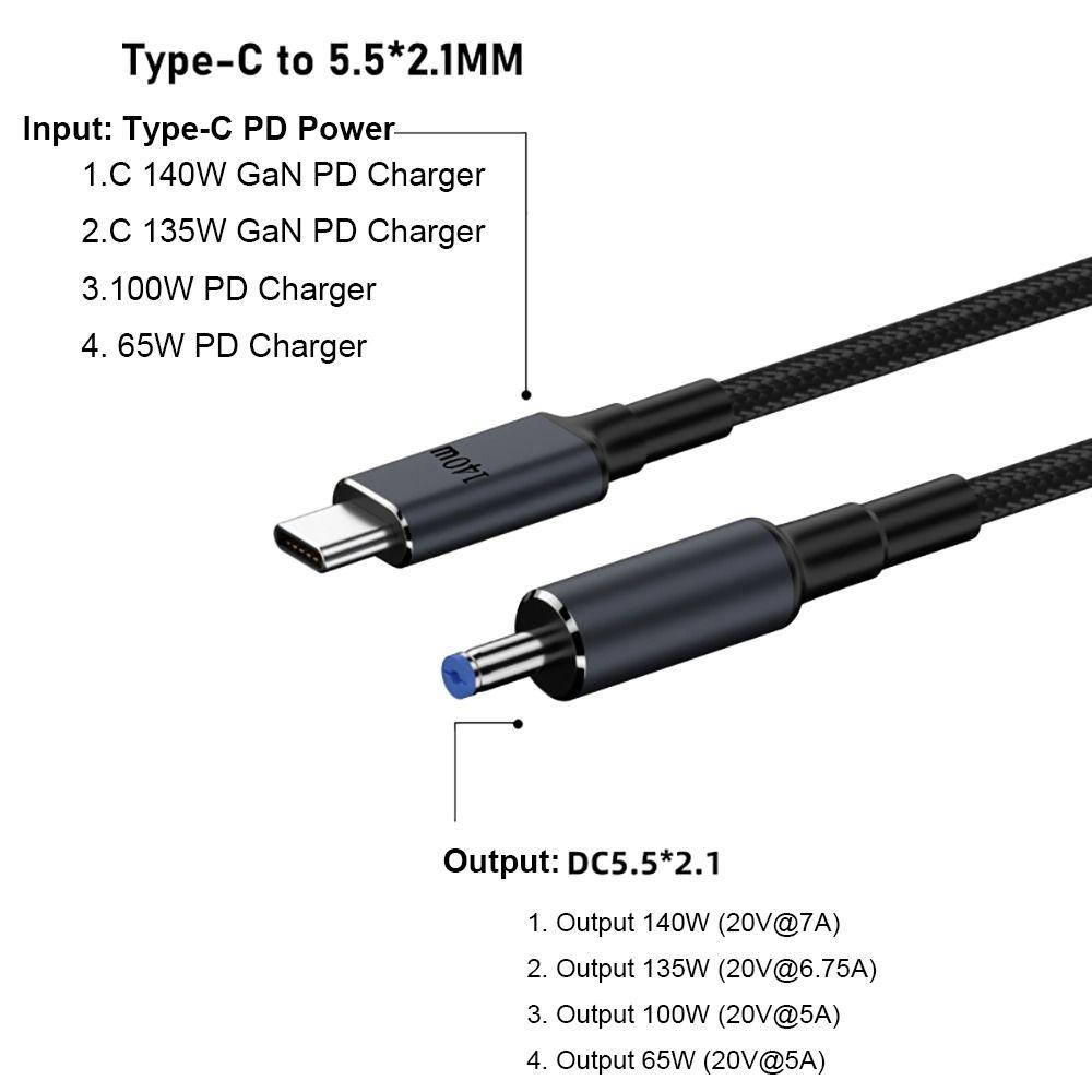 180CM Laptop USB Type C To DC Cable 20V 7A Power Supply Cord for HP/Dell/Asus Home Office