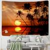 Гобелен с закатом и кокосовым лесом, настенный гобелен с тропическим пейзажем, искусство хиппи, богемный домашний декор для спальни