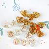 Handmade Japanese Retro Heart-Shaped Glass Bead Earrings