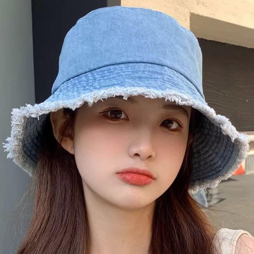 Cotton Bob Panama Bucket Hat Jeans Reversible Fisherman Hat Fashion Fishing Sun Hat Men Women