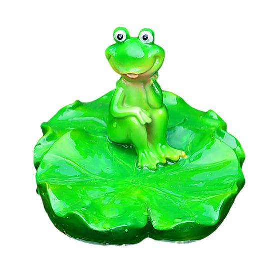 Плавающая лягушка статуя смолы мультфильм расслабляющая лягушка украшение пруд плавающая лягушка фигурка для аквариума сад бассейн водный элемент декор