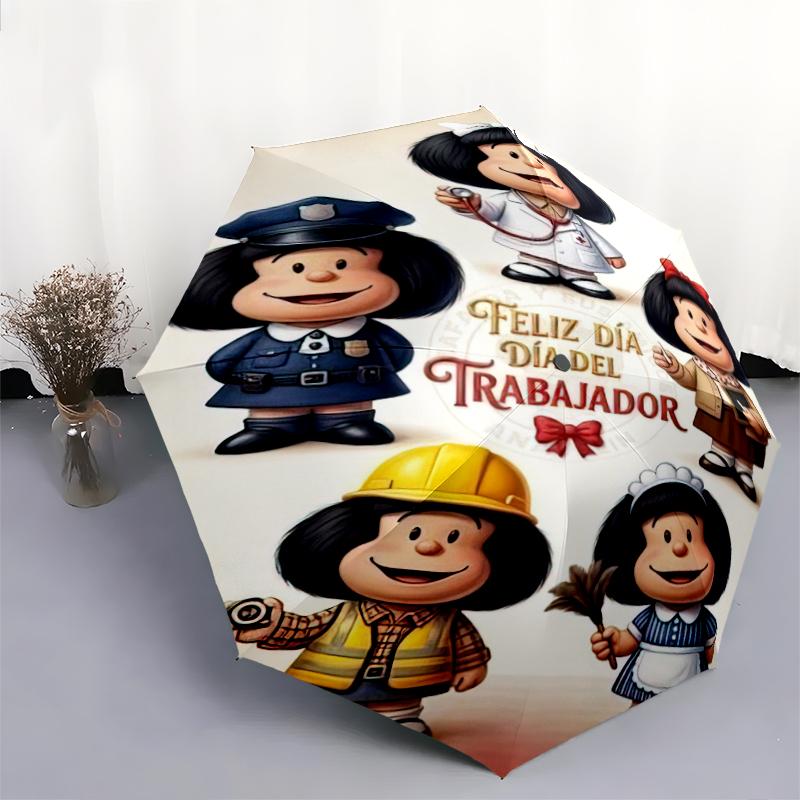1 шт. Зонт Мафальда Портативный 8-реберная конструкция подходит для всех сезонов, для дома, путешествий, уличный зонт