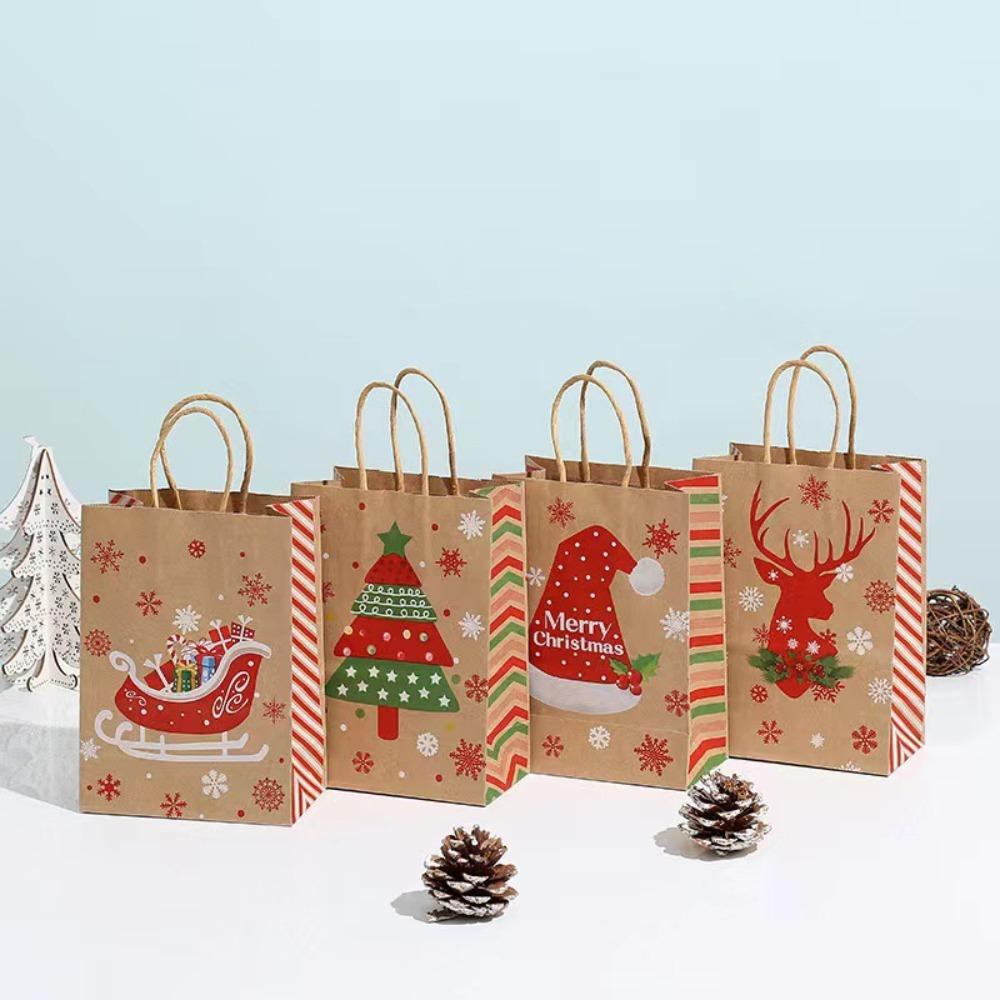 10Pcs Reusable Christmas Gift Bag Thickened Tote Bag Eco-friendly Gift Packaging Bags Grocery Store
