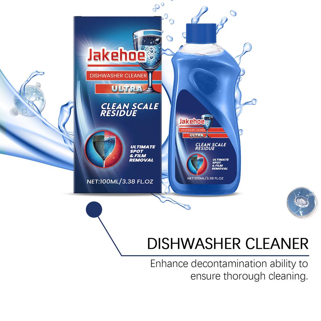 JAKEHOE Dishwasher Cleaner Removes Stains Grease & Limescale Household Kitchen Dishwasher Cleaning Liquid