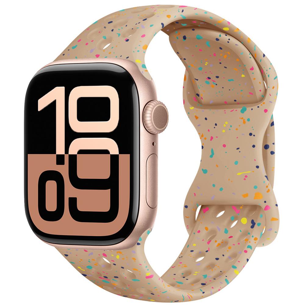 Силиконовый ремешок для Apple Watch 11 10 9 8 7 46 мм 45 мм 42 мм 41 мм Ultra 3/2 49 мм Дышащий браслет для iWatch 6 5 4 SE 44 мм