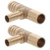 Brass Tee T Shape Barb Fitting Reducer Barbed Tee Connector 3 Ways Fitting Air Gas Water Fuel