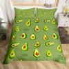 Avocado Bedding Set Full Queen Galaxy Comforter Cover for Kids Teen,Kawaii Fruit Duvet Cover Cartoon Tropical Food Bedroom Decor