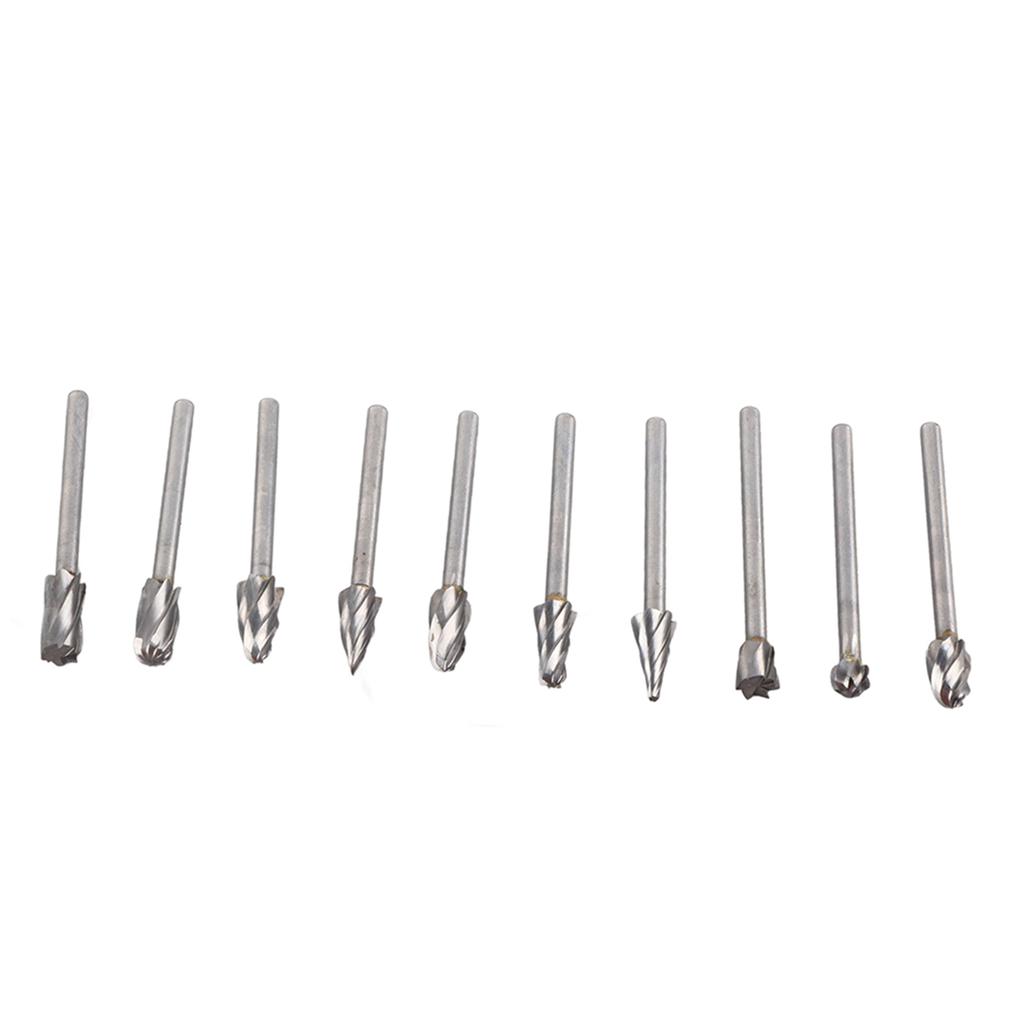 10Pcs Carbide Burr Set Alloy Tungsten Steel High Hardness Wide Application for Dremel Wood Carving