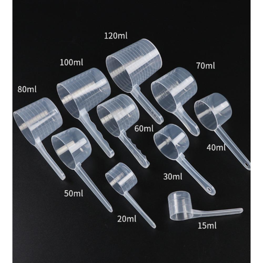 5pcs/set Transparent Flat-bottomed Spoon Plastic Measuring Spoon  Home Kitchen Baking Accessories