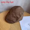 Womens Retro Suede Beret With Short Brim For Autumn And Winter Casual Looks