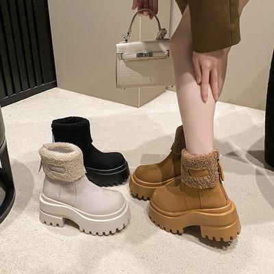 Женские мягкие эластичные зимние теплые утепленные сноубутсы на толстой подошве, нескользящие, износостойкие, для активного отдыха на открытом воздухе, спортивные хлопковые ботинки