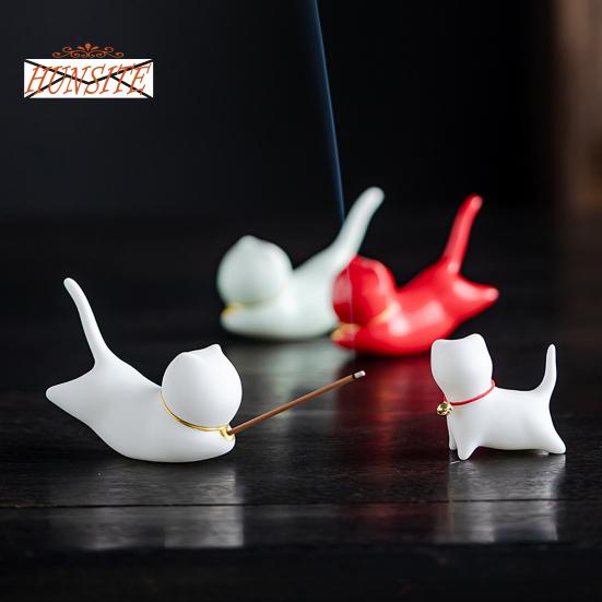 Керамический держатель для благовоний с изображением кота из мультфильма для украшения дома