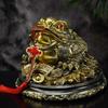 Lucky Golden Toad Ornament: Three-Legged Wealth Gathering Decor for Office or Shop Opening Gift