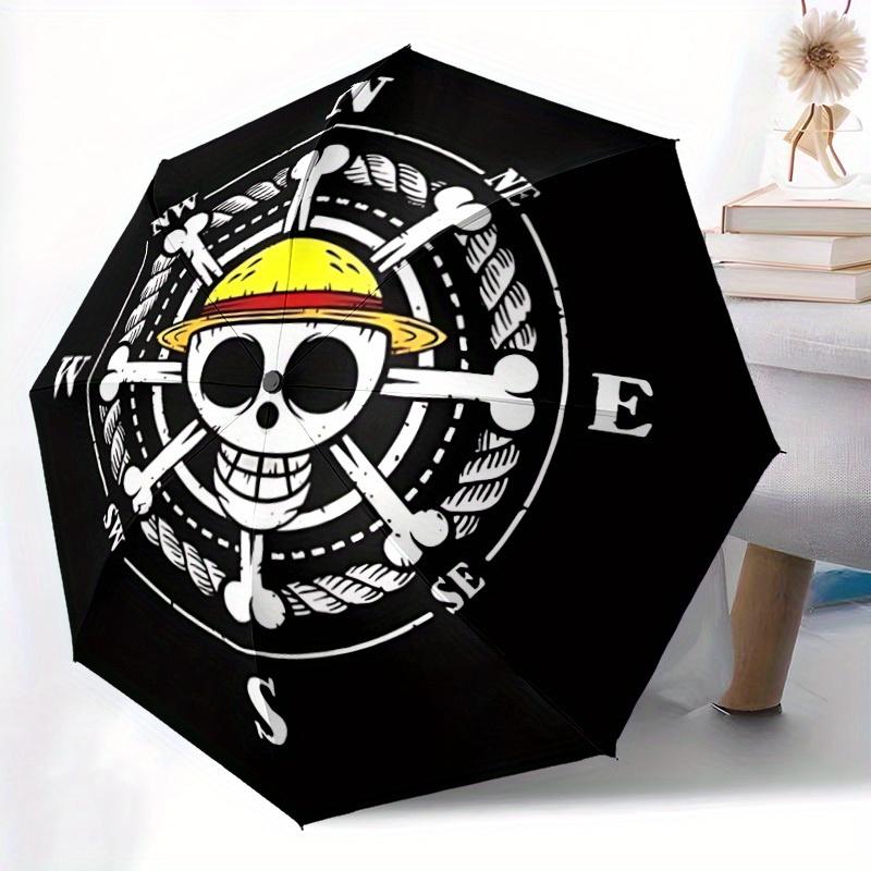 Автоматический складной зонт-компаньон пиратов One Piece, с автооткрытием/закрытием, прочный ветрозащитный дорожный зонт для приключений на природе a0826053