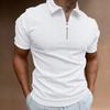 New Spring and Summer Polo Shirt Zip Stripe Men's Polo Shirt T-shirt