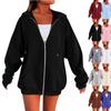 Women's Solid Color Zipper Sweatshirt Tops Daily Casual Jacket