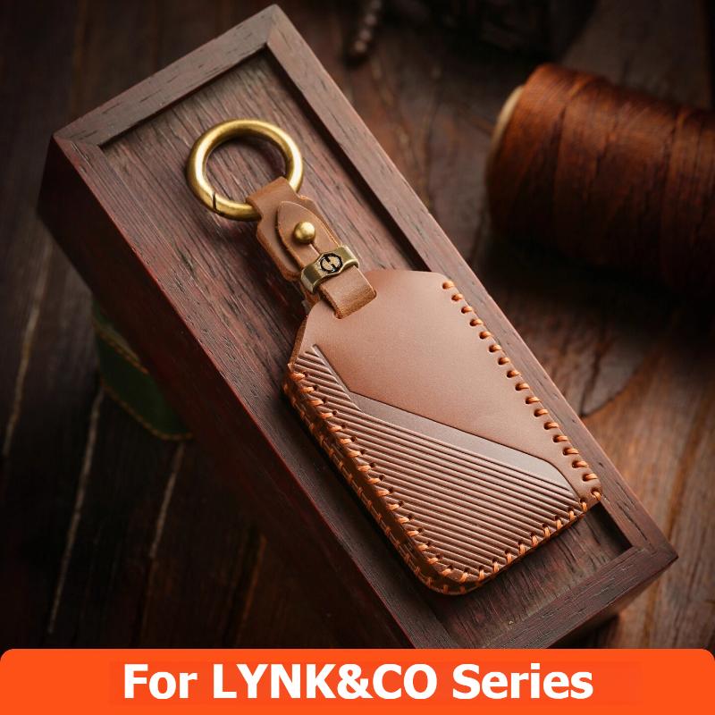 Чехол для автомобильного ключа Роскошная кожаная обложка для Lynk&Co 05 01 02 03 06Emp 07 09 Защитный держатель для брелока с дистанционным ключом Аксессуары