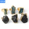 Ring Natural Crystal Kyanite Black Tourmaline Hand Jewelry Gift for Her