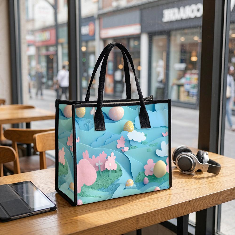 Easter Cute Tote Bag Casual Large Capacity Handbag For Daily Shopping Outing Carry All