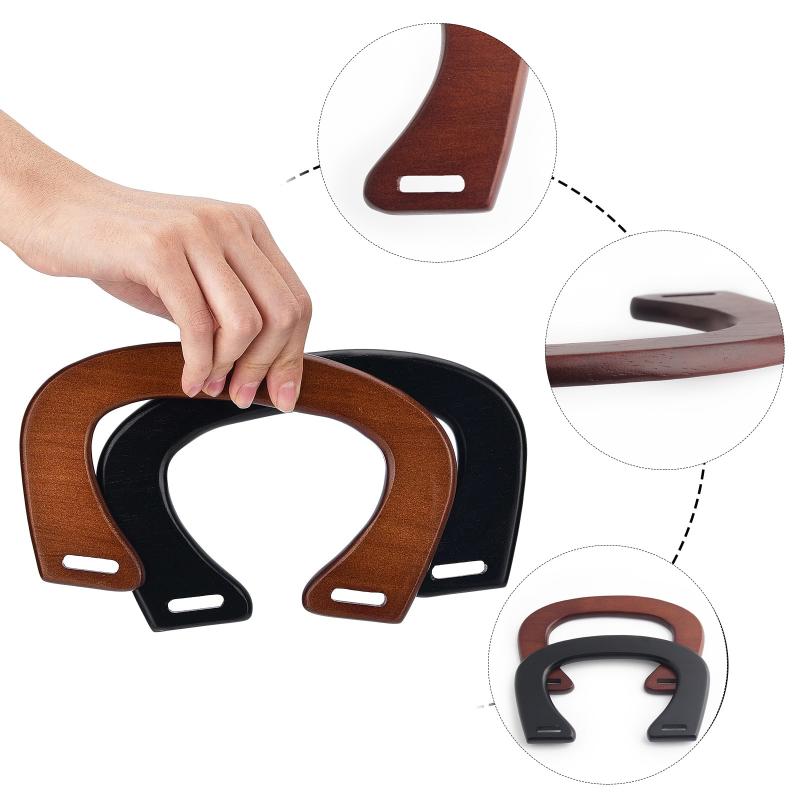 Lightweight Natural Wood Arch Bag Handle 1Pcs Replacement Accessory for Handmade Crochet Knit Bag Purse Making Crafts