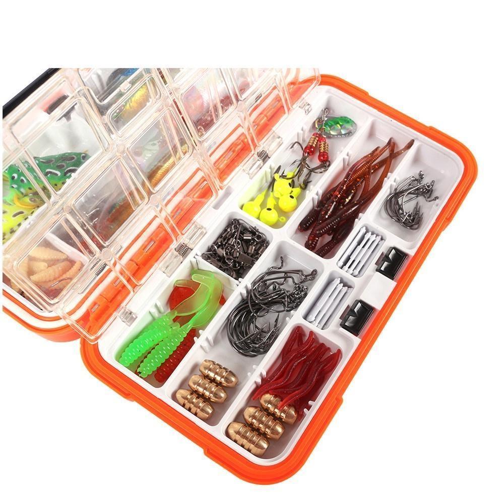 117Pcs/Box Fishing Lures Hook Kit Mixed Artificial Baits Metal Fish Hooks Boxed Rotating Spoon Kit Fishing Tackle Accessories