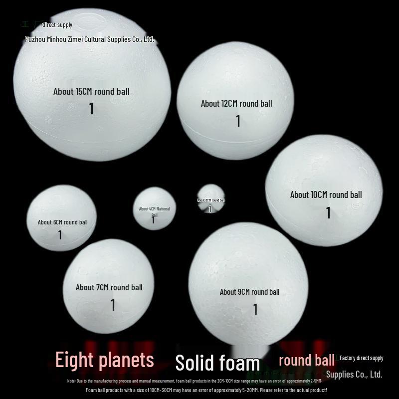 Пенопластовые планеты Солнечной системы: 8 белых пластиковых полусфер для поделок на космическую тематику DIY
