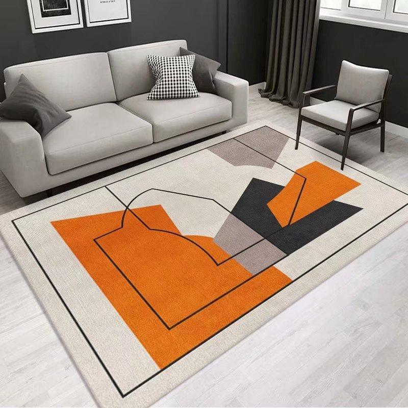 Мягкий оранжевый ковер для гостиной, европейский геометрический ковер для домашнего декора, моющийся коврик для прихожей, большой размер, ковры для спальни 2x3 м