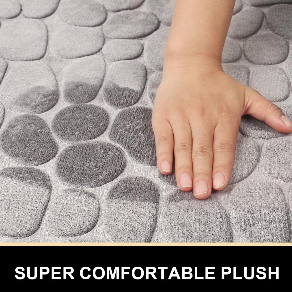 Luxury Curved Bath Rug,Non Slip Soft Absorbent Fanned Shower Mats Washable Bathroom Rug Corner Bath Tub Floor Carpet for Shower