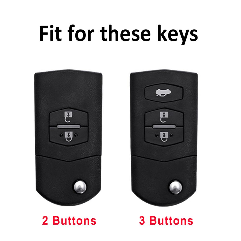 Gun Grey Shell Fob Bag Keyless Protector 2 3 Buttons for Mazda 3 5 6 Series M6 RX8 MX5 TPU Car Flip Key Case Cover Accessories