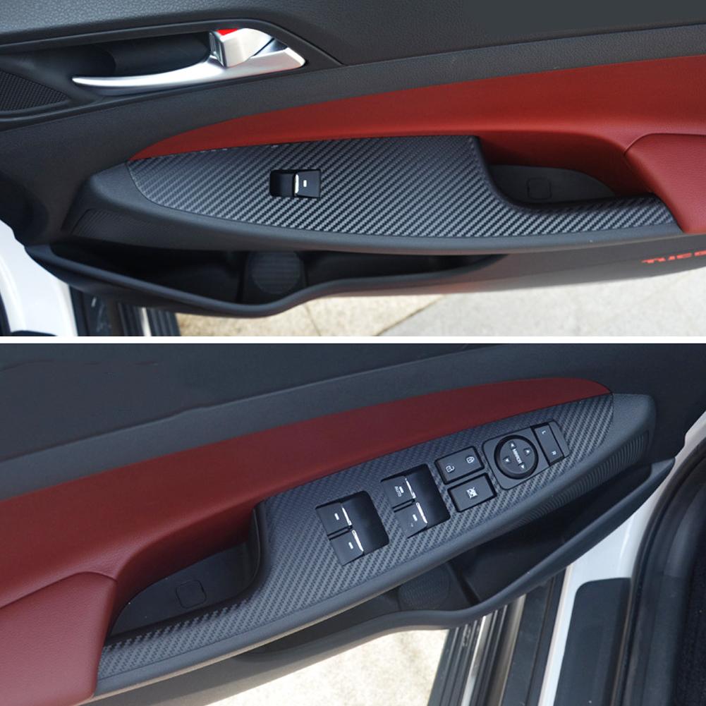 4X наклейка из углеродного волокна, кнопка подъема окна автомобиля, панель переключателя, накладка, наклейки для Hyundai Tucson (TL) 2015- Авто