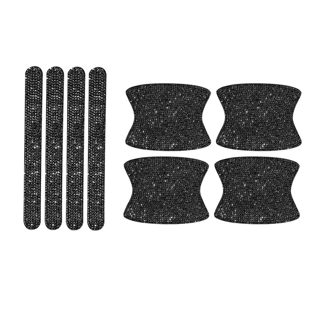 8 шт. универсальная наклейка на ручку двери автомобиля, предупреждающая алмазная полоска для автомобиля, безопасность вождения, блестящая наклейка на экстерьер автомобиля, аксессуары