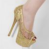 Aneikeh Модные кружевные сетчатые туфли на платформе женские туфли на высоком каблуке-шпильке с открытым носком для ночного клуба и вечеринки в стиле стриптиза