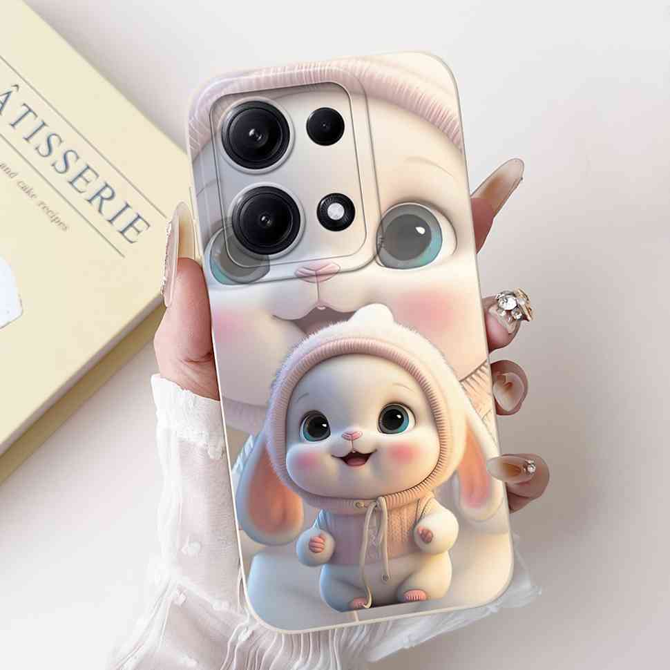 Счастливый Кролик Для Xiaomi Redmi Note 14S 4G Чехол Мягкие Силиконовые Чехлы Для Телефона Для Redmi Note 14S 14 S Note14S Note14 4G Задняя Крышка