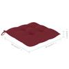 Garden Chairs with Burgundy Cushions 8 pcs Solid Teak Wood