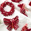 1/2pcs Elegant Christmas Velvet Pendant Red Plucked Deer Bell Pendant Plastic Home Decoration
