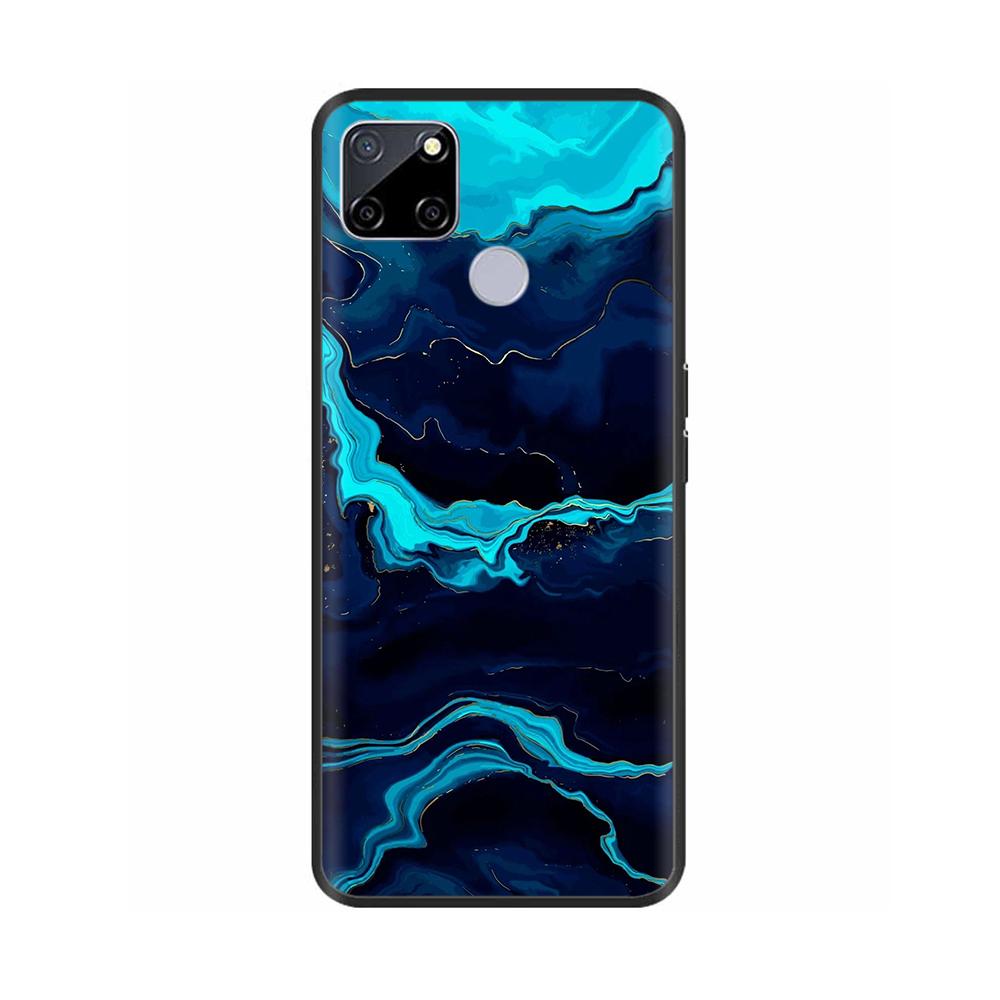 Чехол для Realme C25 C25s Мягкий Милый Чехол для OPPO Realme C25Y C21Y Силиконовый Черный ТПУ Чехол для Телефона Для OPPO Realme C21 Цветочный Чехол