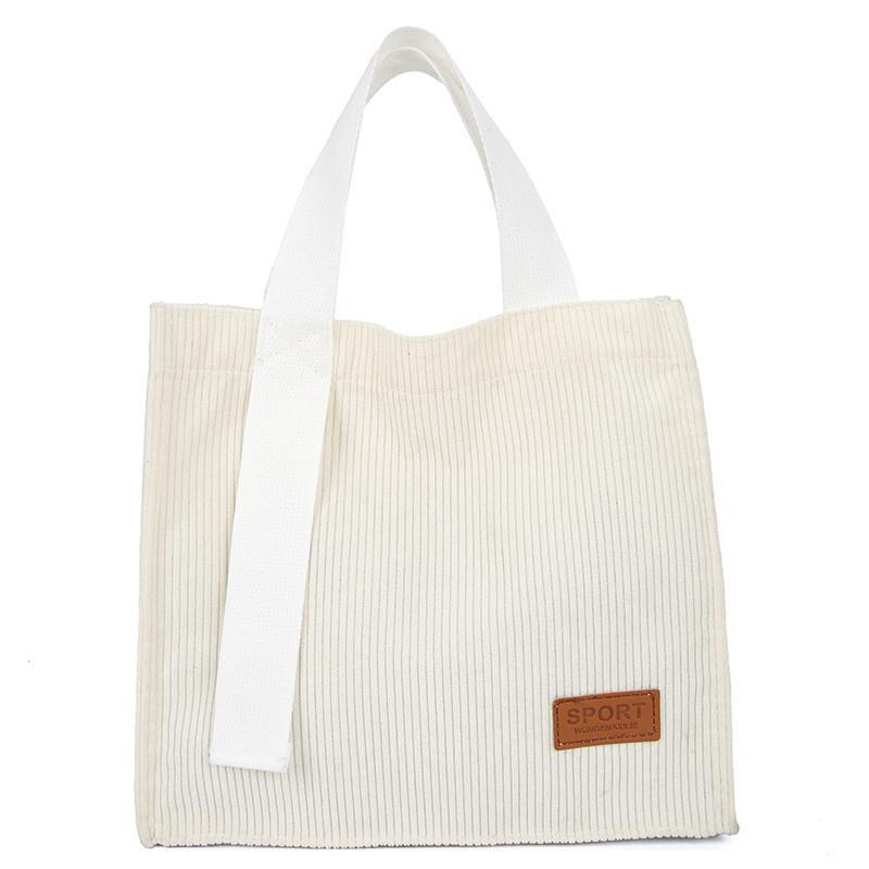 Универсальная минималистичная хлопковая сумка-тоут Современная мягкая вельветовая квадратная сумка на каждый день