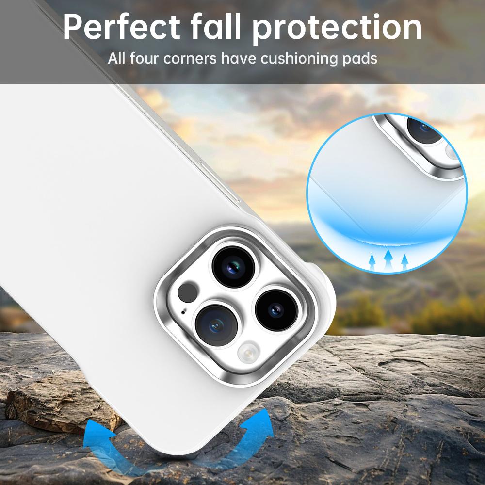 For iPhone 14 Pro Max Case Frameless Ultra Thin TPU + PET Phone Cover Reinforced Corners