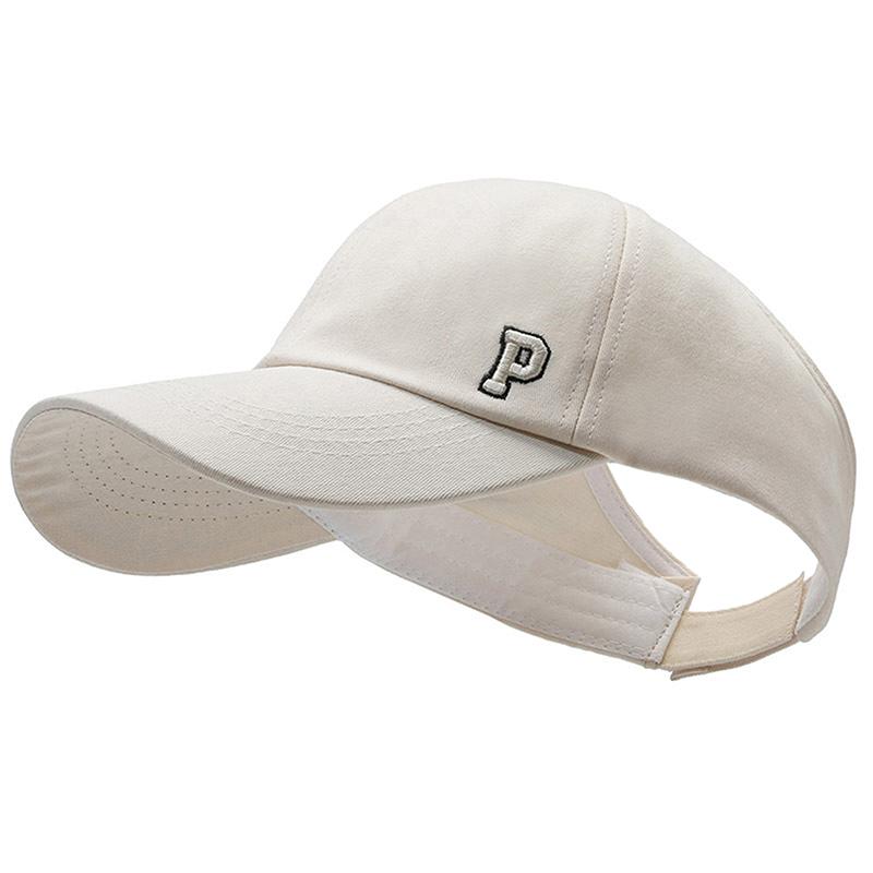 Спортивная шапка с пустым верхом, вышитые буквы, хлопковая завязанная коса, бейсболка для девочки, кепка от солнца, кепка в корейском стиле, бейсболка