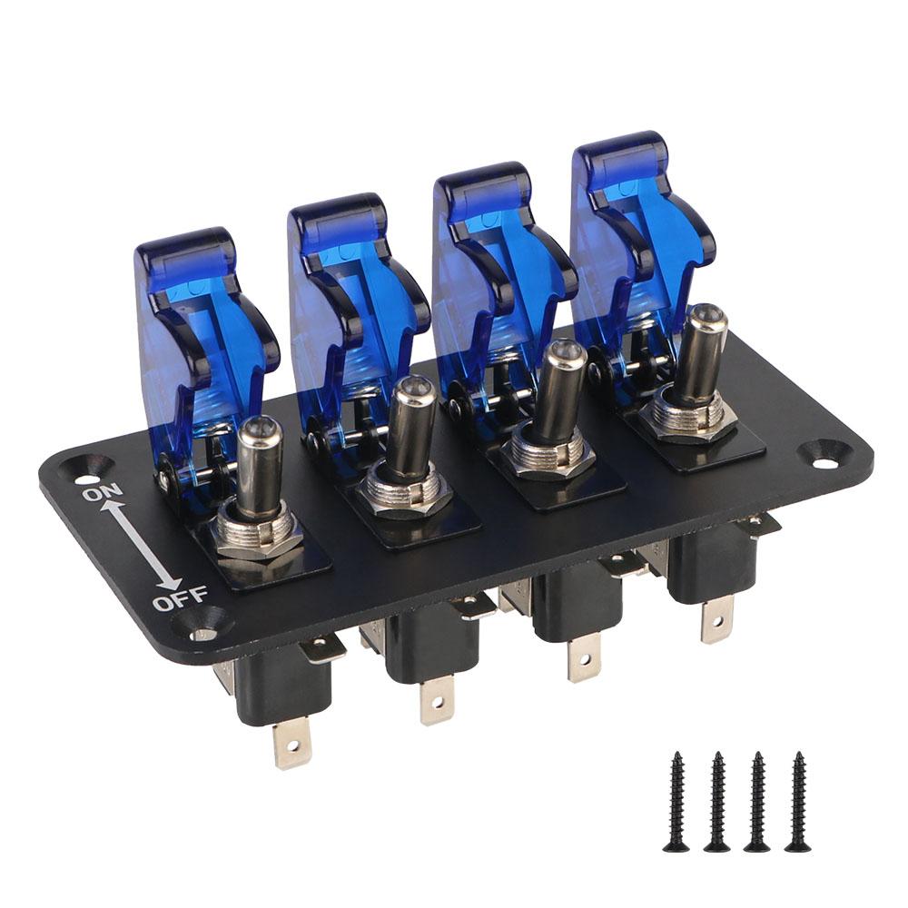 Панель переключателей с 4 клавишами для гоночных автомобилей, панель переключателей зажигания, кнопка запуска, светодиодный индикатор 12 В 20 А