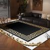 Home Decoration Modern Luxury Large Living Room Antiskid Carpet Soft Bedroom Cloakroom Mats Easy Cleaning Lounge Rug Black Gold