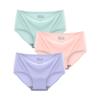 3 Pcs/Set Seamless Panties Silk Pamty Mid Waist Underwear Comfort Underpants Solid Invisible Briefs Female Lingerie