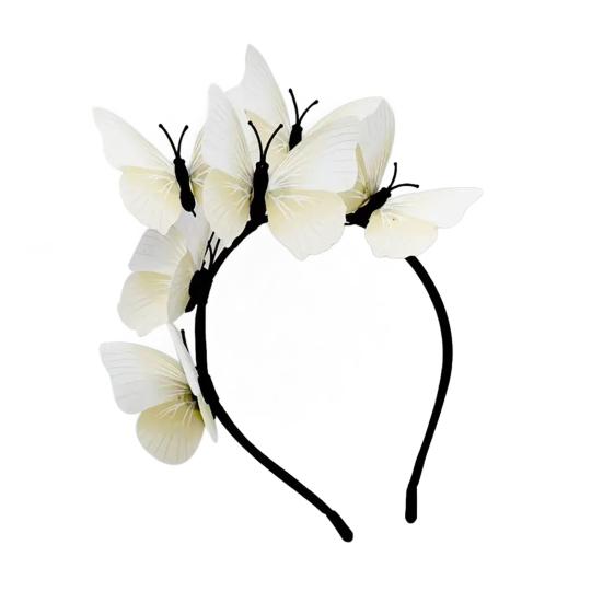 Женская повязка на голову с разноцветными бабочками, декор для свадебных волос, вечеринки, косплей, Хэллоуин, аксессуары для волос