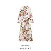 Kaslead New Arrival Women's Clothing Fashion Style Fashion Casual Cotton Linen Print Shirt Dress 8569154