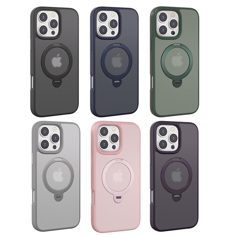 Вращающийся магнитный защитный чехол для iPhone 16 Pro Max с кронштейном 360°
