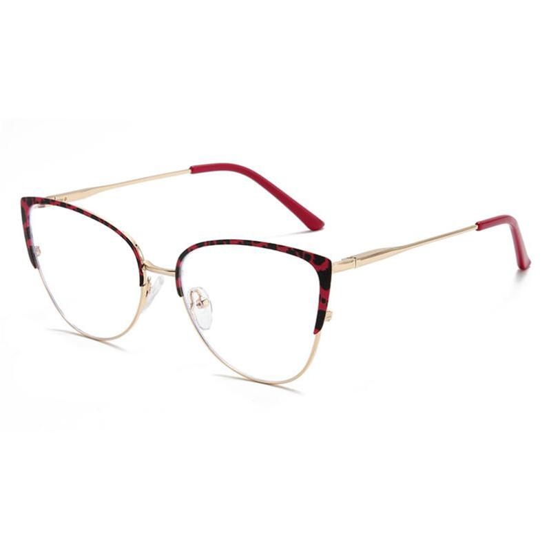 Женские очки кошачий глаз с защитой от синего света, металлические леопардовые оправы, очки для близорукости, диоптрии от 0 -0.5 -0.75 до -6.0