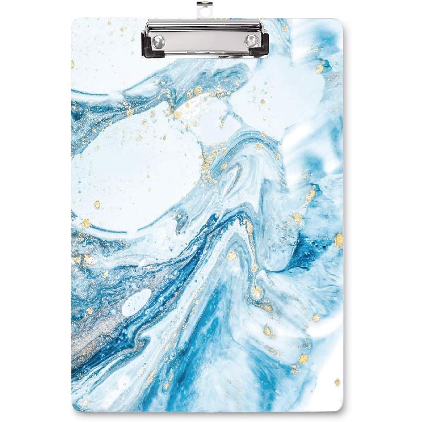 WAVEYU Cute Clipboard, Decorative Office Fashion Hardboard Wood Nursing Clip Board for Standard A4 Letter Size for Students, Women,12.5"x 9",